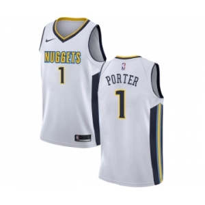 Men's Nike Denver Nuggets #1 Michael Porter Swingman White NBA Jersey - Association Edition