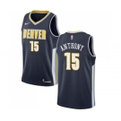 Men's Nike Denver Nuggets #15 Carmelo Anthony Swingman Navy Blue Road NBA Jersey - Icon Edition