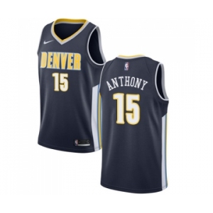 Men's Nike Denver Nuggets #15 Carmelo Anthony Swingman Navy Blue Road NBA Jersey - Icon Edition