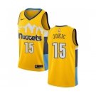 Men's Nike Denver Nuggets #15 Nikola Jokic Swingman Gold Alternate NBA Jersey Statement Edition