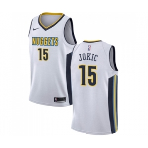 Men's Nike Denver Nuggets #15 Nikola Jokic Swingman White NBA Jersey - Association Edition