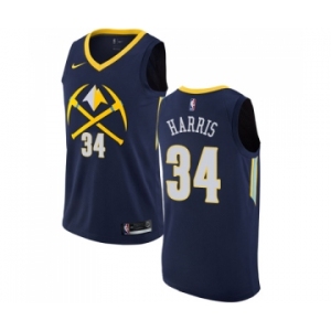 Men's Nike Denver Nuggets #34 Devin Harris Authentic Navy Blue NBA Jersey - City Edition