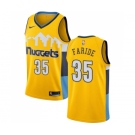 Men's Nike Denver Nuggets #35 Kenneth Faried Swingman Gold Alternate NBA Jersey Statement Edition