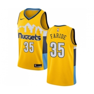 Men's Nike Denver Nuggets #35 Kenneth Faried Swingman Gold Alternate NBA Jersey Statement Edition