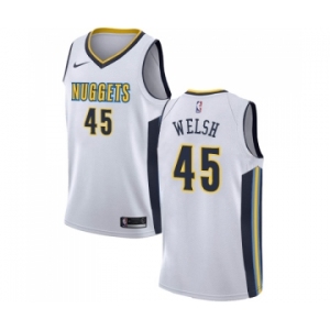 Men's Nike Denver Nuggets #45 Thomas Welsh Authentic White NBA Jersey - Association Edition