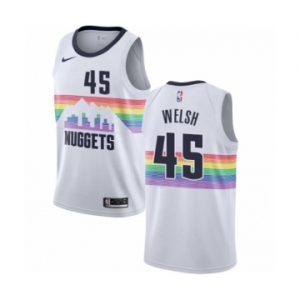 Men's Nike Denver Nuggets #45 Thomas Welsh Authentic White NBA Jersey - City Edition