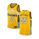 Men's Nike Denver Nuggets #55 Dikembe Mutombo Swingman Gold Alternate NBA Jersey Statement Edition