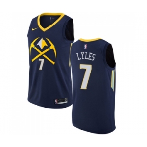 Men's Nike Denver Nuggets #7 Trey Lyles Swingman Navy Blue NBA Jersey - City Edition