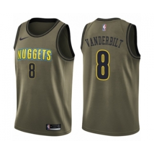 Men's Nike Denver Nuggets #8 Jarred Vanderbilt Swingman Green Salute to Service NBA Jersey
