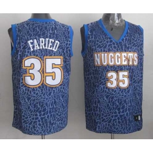 nba denver nuggets #35 faried blue leopard print[2014 new]