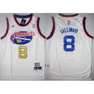 nba denver nuggets #8 danilo gallinari ABA hardwood classic white(revolution 30 swingman)