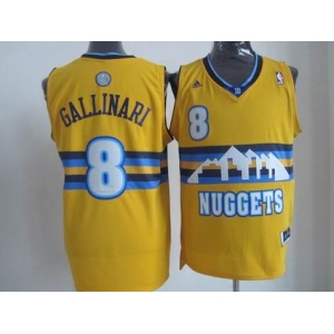 nba denver nuggets #8 gallinari yellow[revolution 30 swingman]