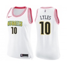 Women's Nike Denver Nuggets #10 Trey Lyles Swingman White Pink Fashion NBA Jersey