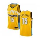 Women's Nike Denver Nuggets #15 Carmelo Anthony Swingman Gold Alternate NBA Jersey Statement Edition