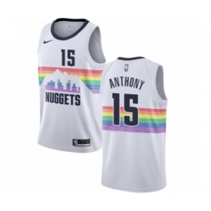 Women's Nike Denver Nuggets #15 Carmelo Anthony Swingman White NBA Jersey - City Edition