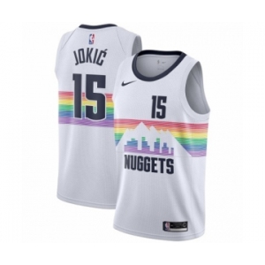 Women's Nike Denver Nuggets #15 Nikola Jokic Swingman White NBA Jersey - City Edition