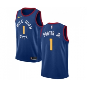 Youth Nike Denver Nuggets #1 Michael Porter Swingman Light Blue NBA Jersey Statement Edition