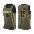 Youth Nike Denver Nuggets #15 Carmelo Anthony Swingman Green Salute to Service NBA Jersey