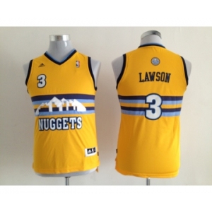 youth nba denver nuggets #3 lawson yellow[revolution 30 swingman][lawson]