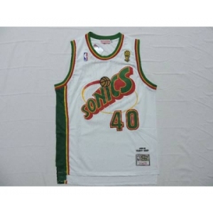 nba jerseys seattle supersonics #40 kemp white[throwback swingman][2015 new]