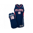 Men Adidas Atlanta Hawks #18 Miles Plumlee Authentic Navy Blue Road NBA Jersey