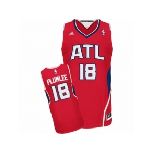 Men Adidas Atlanta Hawks #18 Miles Plumlee Swingman Red Alternate NBA Jersey