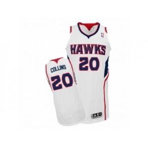 Men Adidas Atlanta Hawks #20 John Collins Authentic White Home NBA Jersey