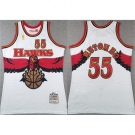 Men Atlanta Hawks #55 Dikembe Mutombo White 1996-97 Throwback Swingman Stitched Jersey