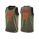 Men Nike Atlanta Hawks #17 Dennis Schroder Green Salute to Service NBA Swingman Jersey