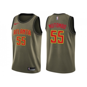 Men Nike Atlanta Hawks #55 Dikembe Mutombo Green Salute to Service NBA Swingman Jersey