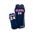 Men's Adidas Atlanta Hawks #24 Kent Bazemore Authentic Navy Blue Road NBA Jersey