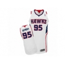 Men's Adidas Atlanta Hawks #95 DeAndre' Bembry Authentic White Home NBA Jersey