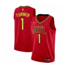 Men's Atlanta Hawks #1 Evan Turner Swingman Red Basketball Jersey Statement Edition