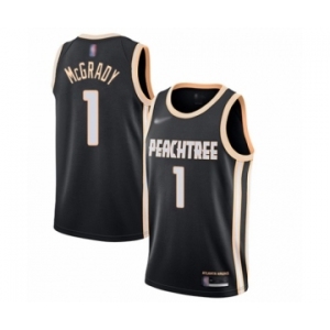 Men's Atlanta Hawks #1 Tracy Mcgrady Swingman Black Basketball Jersey - 2019-20 City Edition