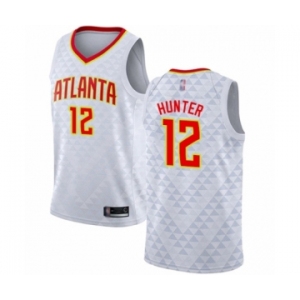 Men's Atlanta Hawks #12 De'Andre Hunter Authentic White Basketball Jersey - Association Edition