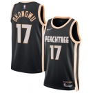 Men's Atlanta Hawks #17 Onyeka Okongwu Black 2025-26 City Edition Swingman Stitched Jersey