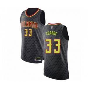 Men's Atlanta Hawks #33 Allen Crabbe Authentic Black Basketball Jersey - Icon Edition