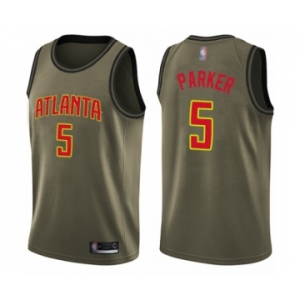 Men's Atlanta Hawks #5 Jabari Parker Swingman Green Salute to Service Basketball Jersey