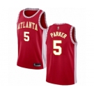 Men's Atlanta Hawks #5 Jabari Parker Swingman Red Basketball Jersey Statement Edition