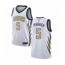 Men's Atlanta Hawks #5 Jabari Parker Swingman White Basketball Jersey - City Edition