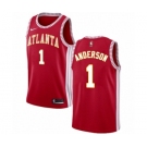 Men's Nike Atlanta Hawks #1 Justin Anderson Authentic Red NBA Jersey Statement Edition