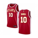 Men's Nike Atlanta Hawks #10 Mike Bibby Authentic Red NBA Jersey Statement Edition