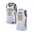 Men's Nike Atlanta Hawks #10 Mike Bibby Authentic White NBA Jersey - City Edition