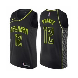 Men's Nike Atlanta Hawks #12 Taurean Prince Swingman Black NBA Jersey - City Edition
