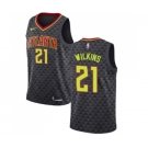 Men's Nike Atlanta Hawks #21 Dominique Wilkins Authentic Black Road NBA Jersey - Icon Edition