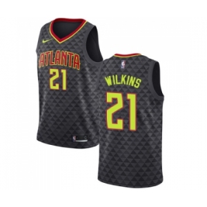 Men's Nike Atlanta Hawks #21 Dominique Wilkins Authentic Black Road NBA Jersey - Icon Edition