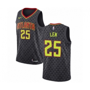 Men's Nike Atlanta Hawks #25 Alex Len Authentic Black NBA Jersey - Icon Edition