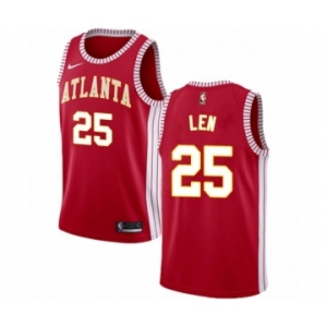 Men's Nike Atlanta Hawks #25 Alex Len Authentic Red NBA Jersey Statement Edition