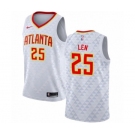 Men's Nike Atlanta Hawks #25 Alex Len Authentic White NBA Jersey - Association Edition