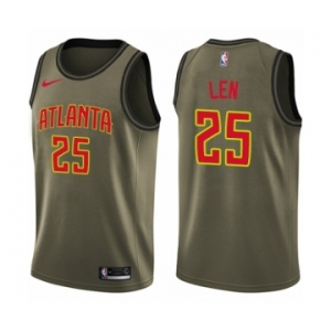 Men's Nike Atlanta Hawks #25 Alex Len Swingman Green Salute to Service NBA Jersey